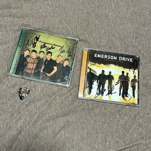 Emerson Drive band Autographed cds and guitar pic memorabilia country music